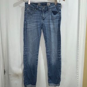 AG Adriano Goldshmeid Stilt Roll Up Cigarette jeans Sz 26R cuffed